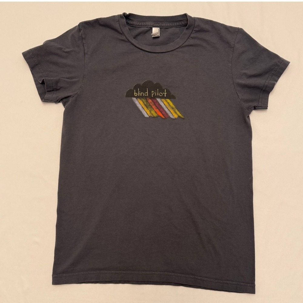 American Apparel, L, Blind Pilot Band Tee, Charcoal, Indie Folk Graphic